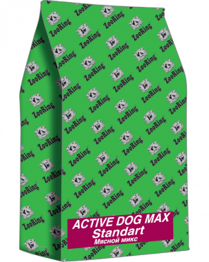 Zooring Standart Active Dog Max Meat 25/13 сухой корм для взрослых активных собак крупных и гигантских пород мясной микс