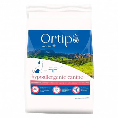 Ortipo Hypoallergenic Canine лечебный корм для собак средних пород при пищевой аллергии