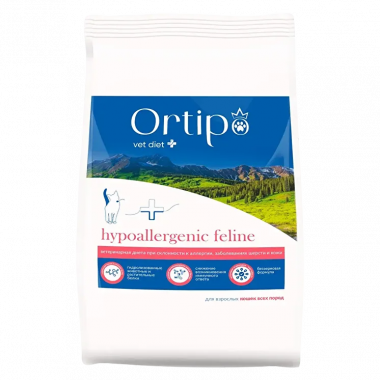 Ortipo Hypoallergenic Feline лечебный корм для кошек при пищевой аллергии