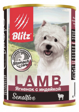 Blitz Sensitive Dog Lamb & Turkey консервированный корм для собак всех пород и возрастов с ягненком и индейкой